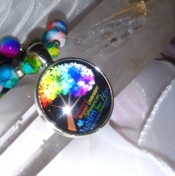 Autism Necklace Keychain Set - Picture 1 of 3